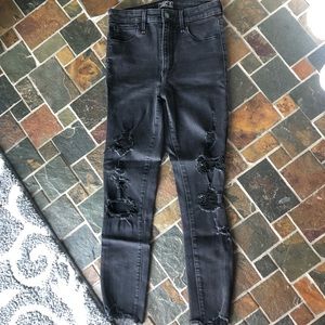 abercrombie black ripped jeans
